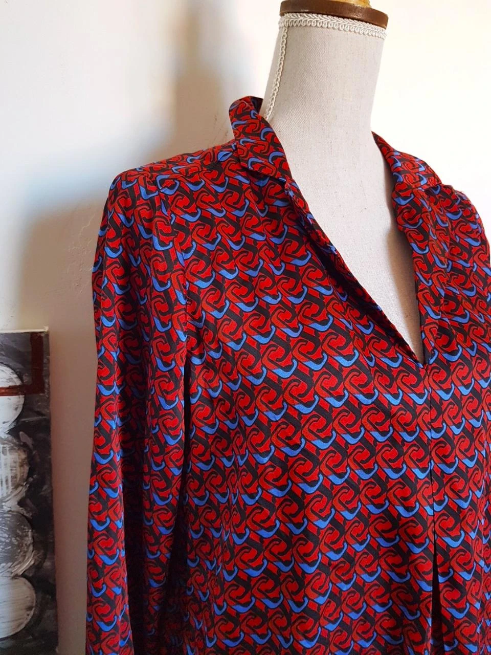 ♥Blouse fluide satinée géométrique Cache Cache - Taille 40 – photo 2